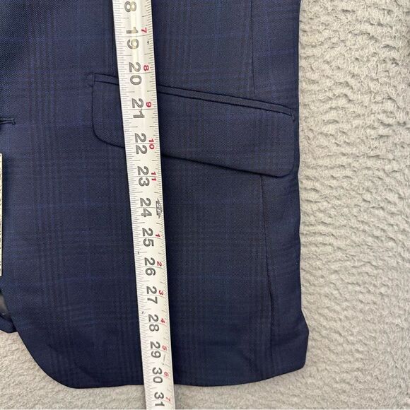 Vinci Philosophy Blazer Mens 38R Blue Plaid 2 Button Business Casual Wedding NEW - Picture 9 of 16